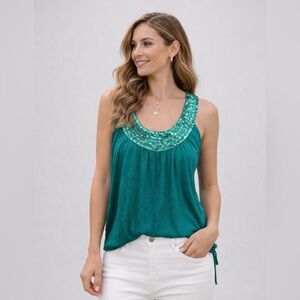 Forever 21 Dark Green Sparkle
Going Out Tank Top Juniors
Size Medium